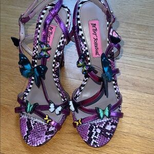 Betsey Johnson Multicolor Butterfly Heels